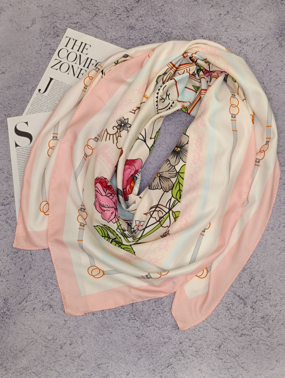 روسری ابریشم توییل سری انتخابی کد rp12 (عمده)
