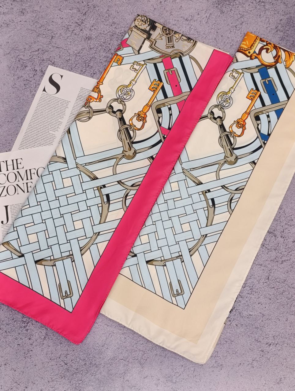 روسری ابریشم توییل بسته2رنگی کد rp14 (عمده)
