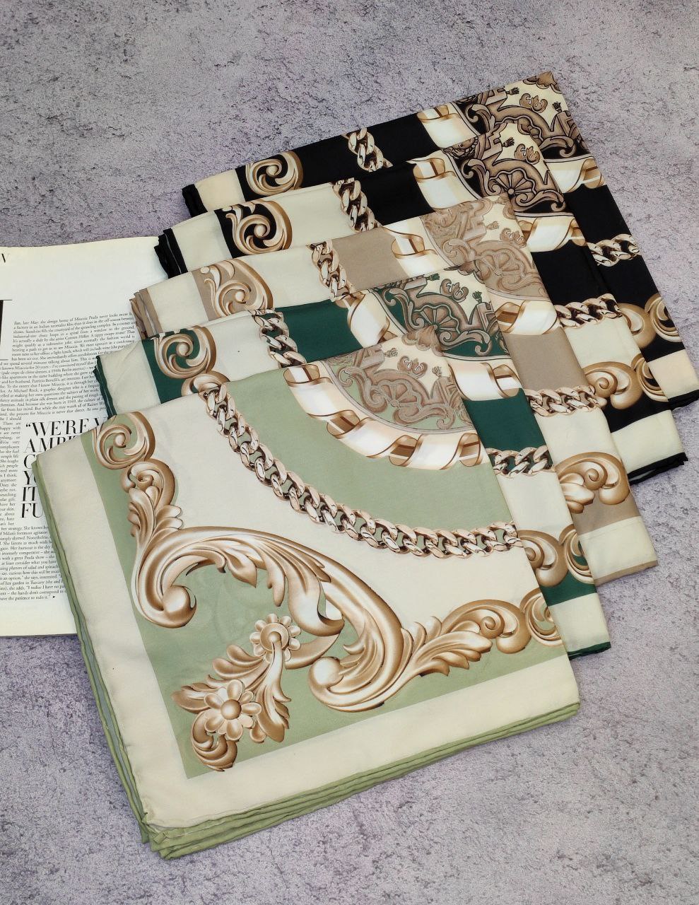 روسری حریر بسته5رنگی کد r9 (عمده)
