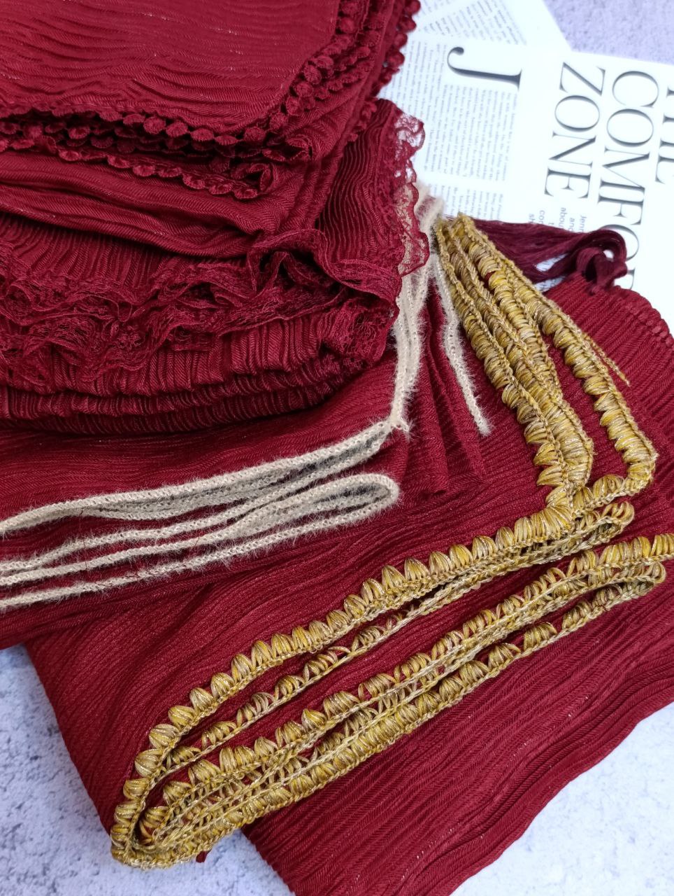 شال پلیسه خرجکار تمام لمه بسته5طرحی کد ps28 (عمده)
