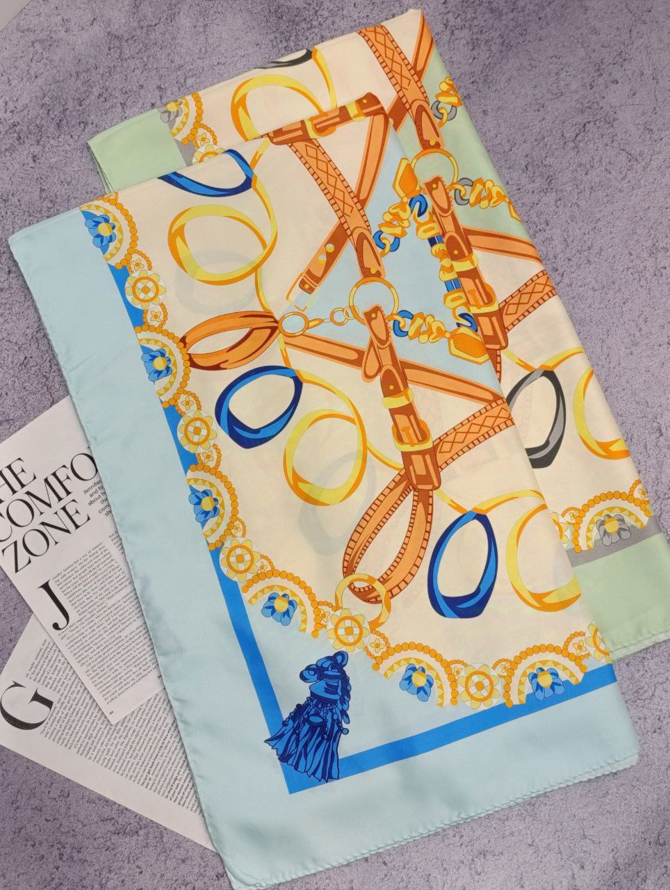 شال ابریشم توییل بسته2رنگی کد sc64 (عمده)
