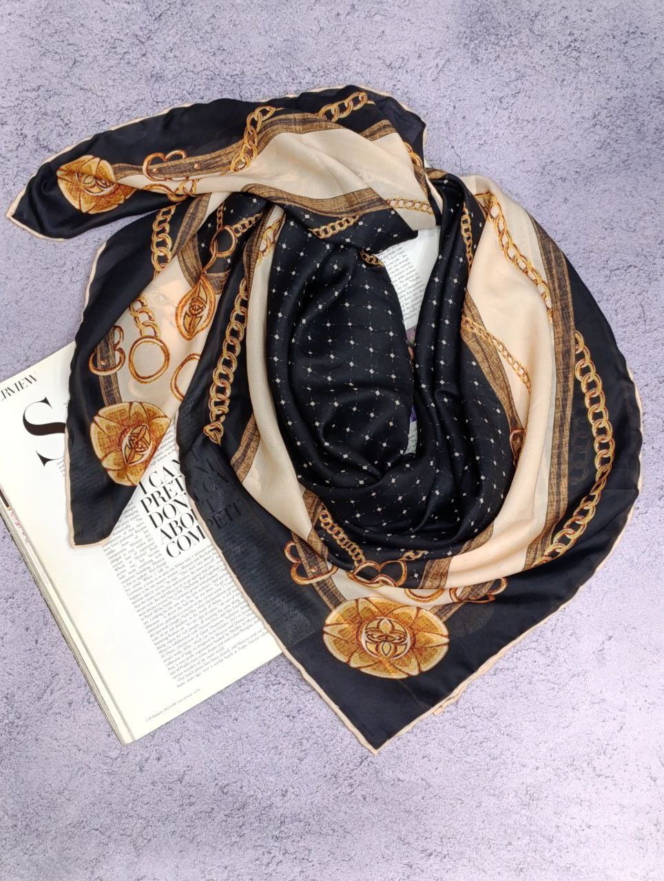 روسری حریر دستدوز بسته8طرحی کد r49 (عمده)
