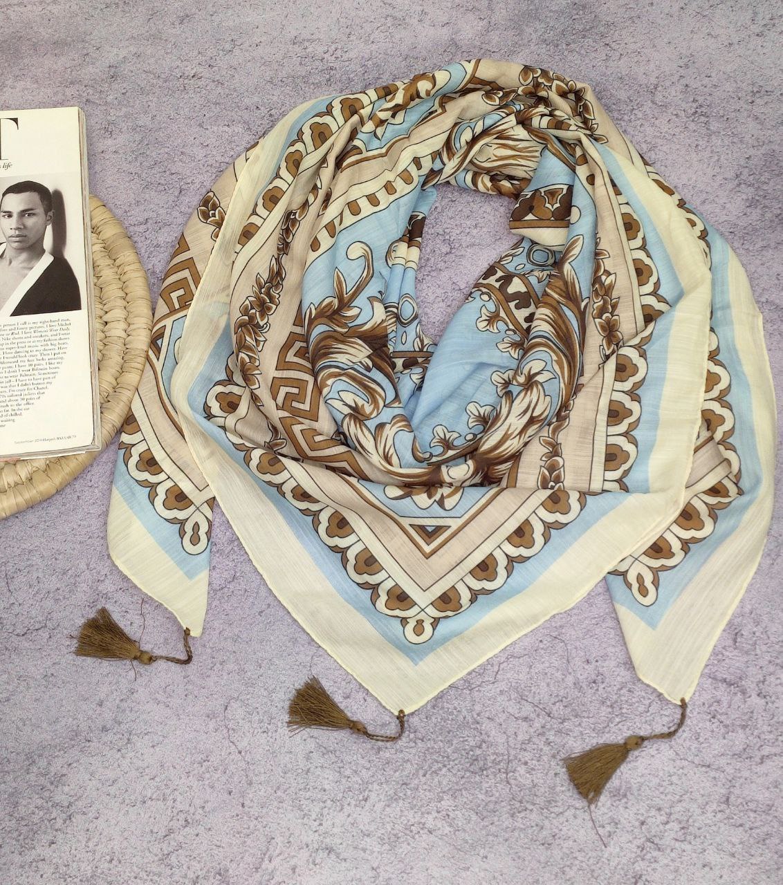 روسری نخی منگوله بسته6طرحی کدr4(عمده)
