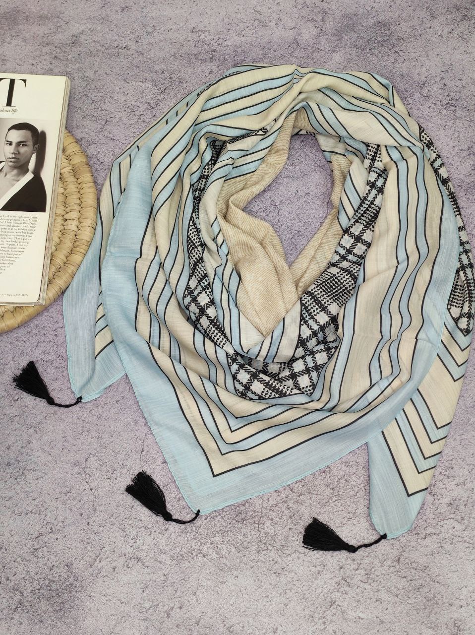 روسری نخی منگوله بسته6طرحی کدr4(عمده)
