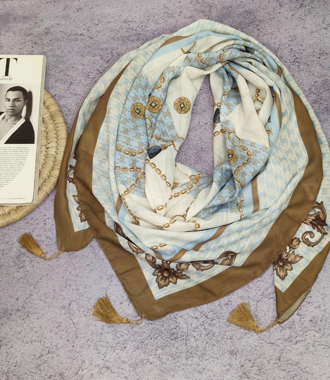 روسری نخی منگوله بسته6طرحی کدr4(عمده)
