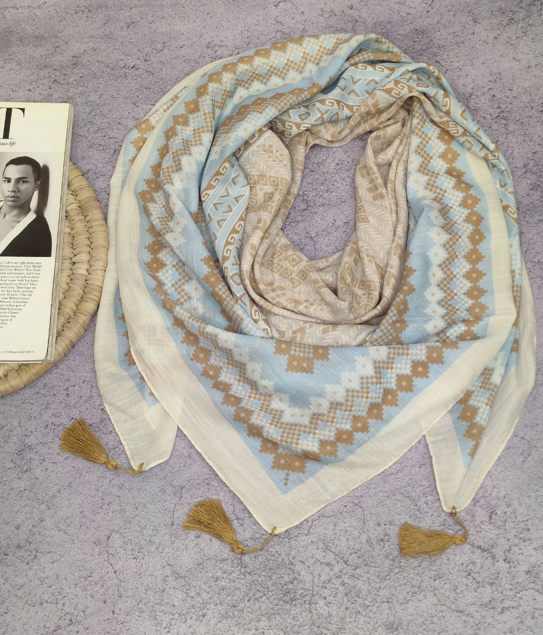 روسری نخی منگوله بسته6طرحی کدr4(عمده)
