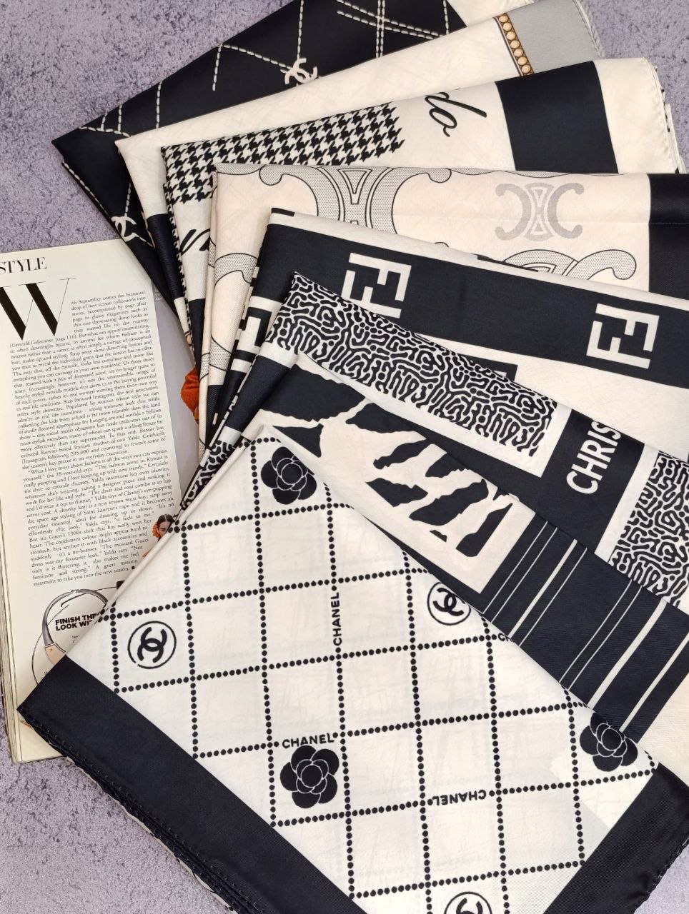 روسری ابریشم توییل بسته8طرحی کد rp59 (عمده)
