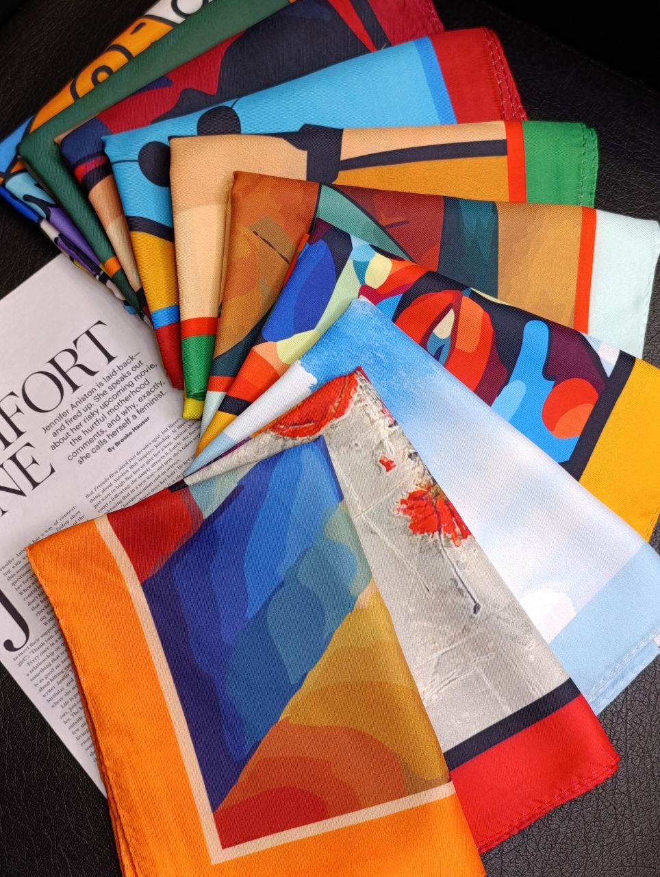 مینی اسکارف ابریشم توییل بسته10طرحی کد mp10 (عمده)
