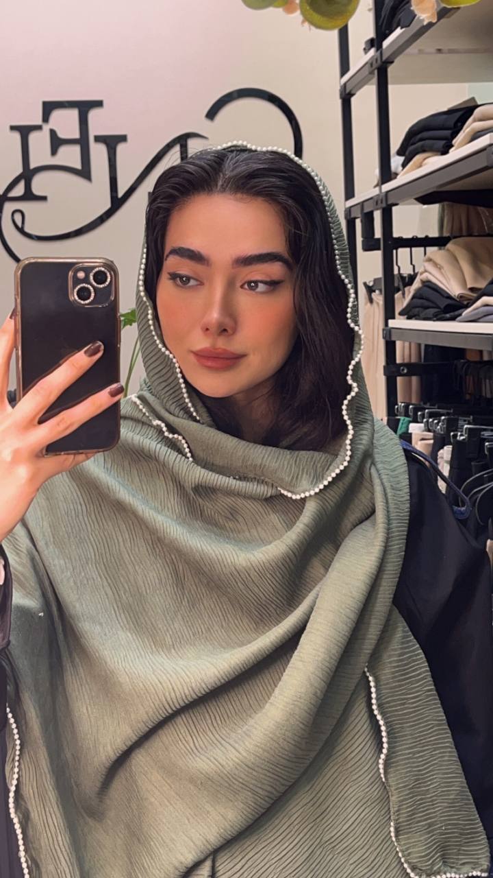 شال پلیسه دورمروارید بسته12رنگی کد sm24 (عمده)
