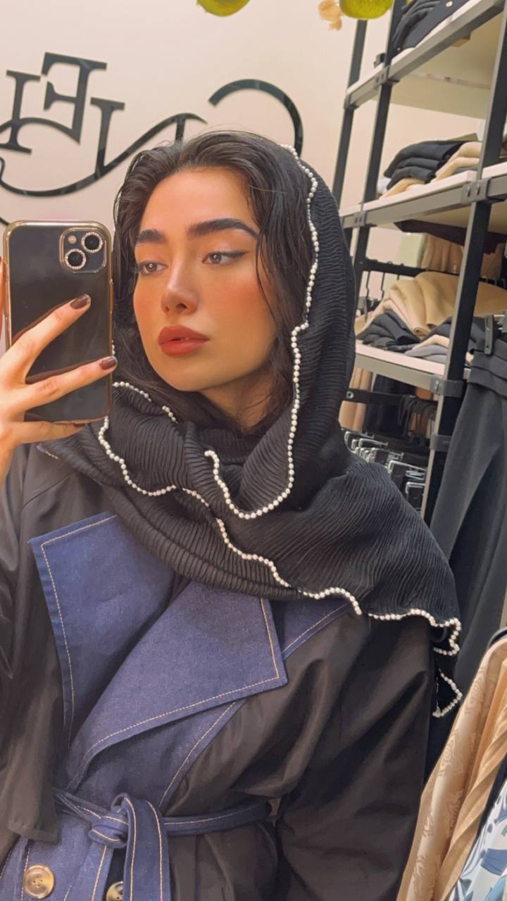 شال پلیسه دورمروارید بسته12رنگی کد sm24 (عمده)
