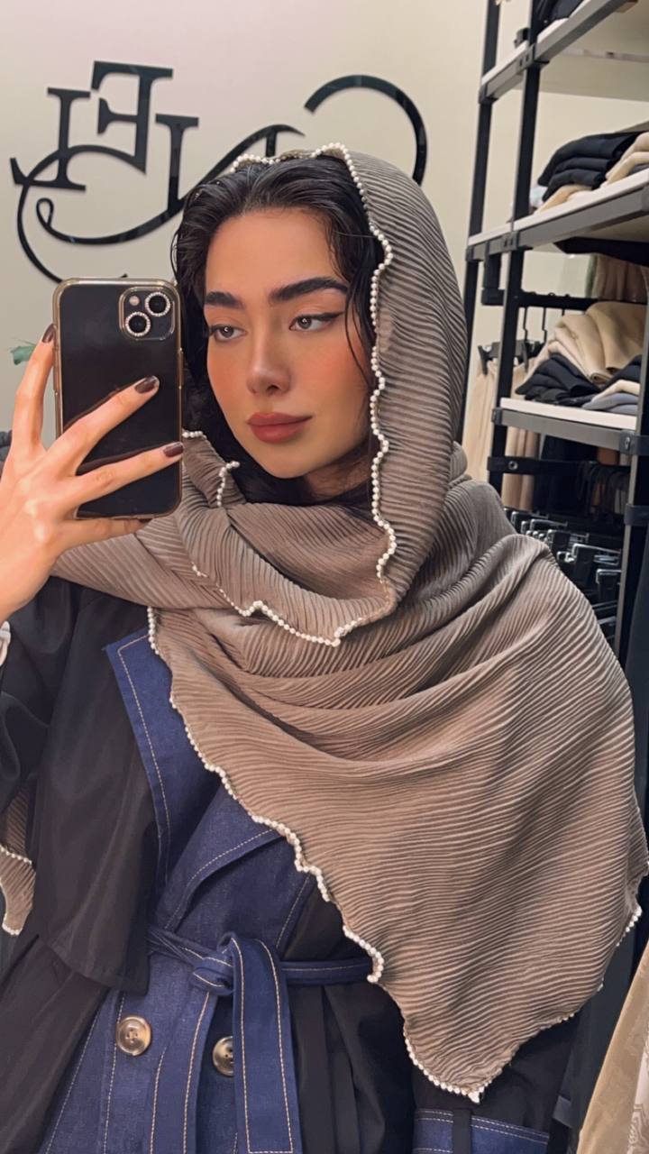 شال پلیسه دورمروارید بسته12رنگی کد sm24 (عمده)
