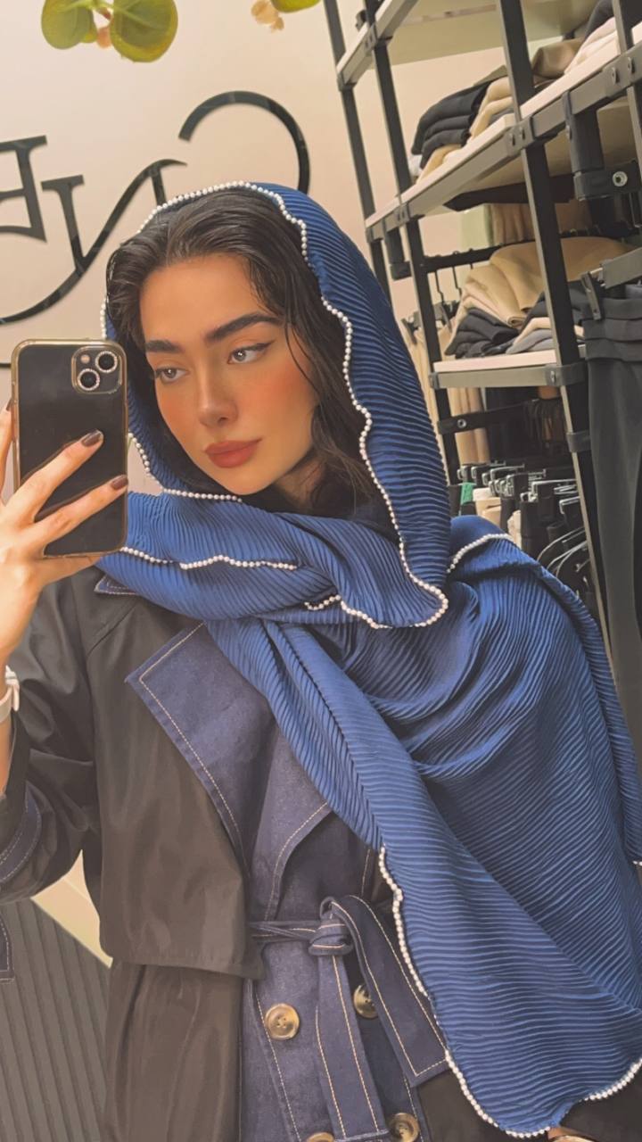 شال پلیسه دورمروارید بسته12رنگی کد sm24 (عمده)
