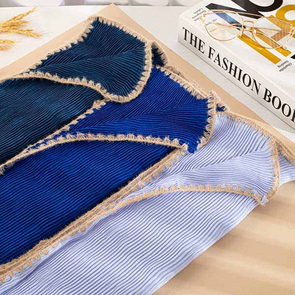 شال پلیسه دوربافت بسته16رنگی کد ps35 (عمده)
