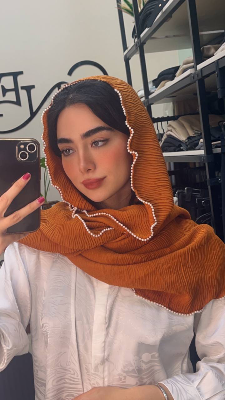 شال پلیسه دورمروارید بسته12رنگی کد sm25 (عمده)
