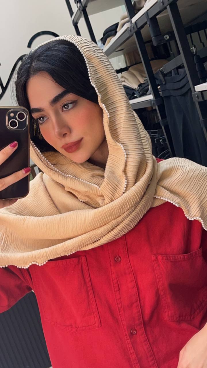 شال پلیسه دورمروارید بسته12رنگی کد sm25 (عمده)
