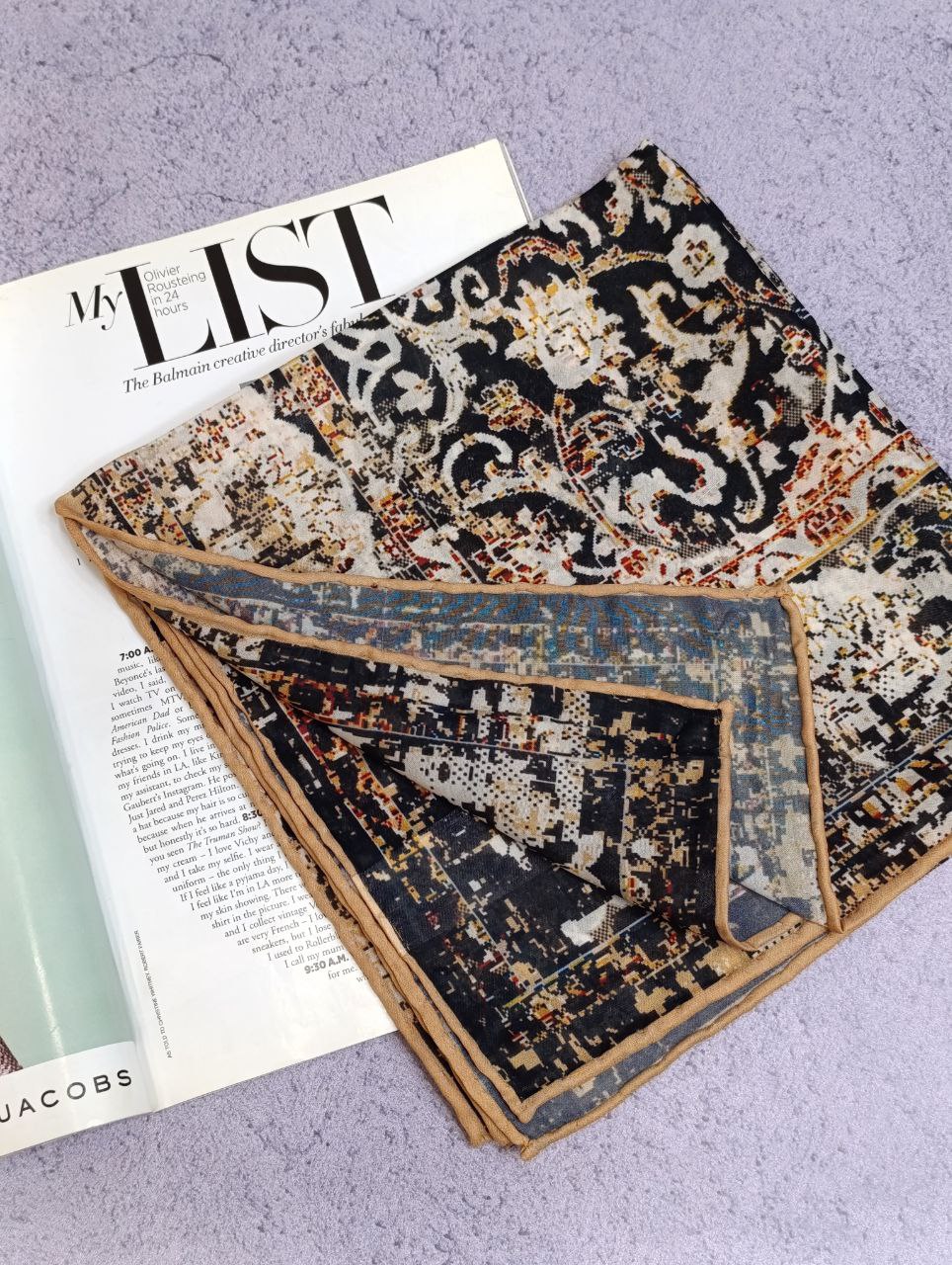 روسری حریر دستدوز بسته6رنگی کد r59 (عمده)
