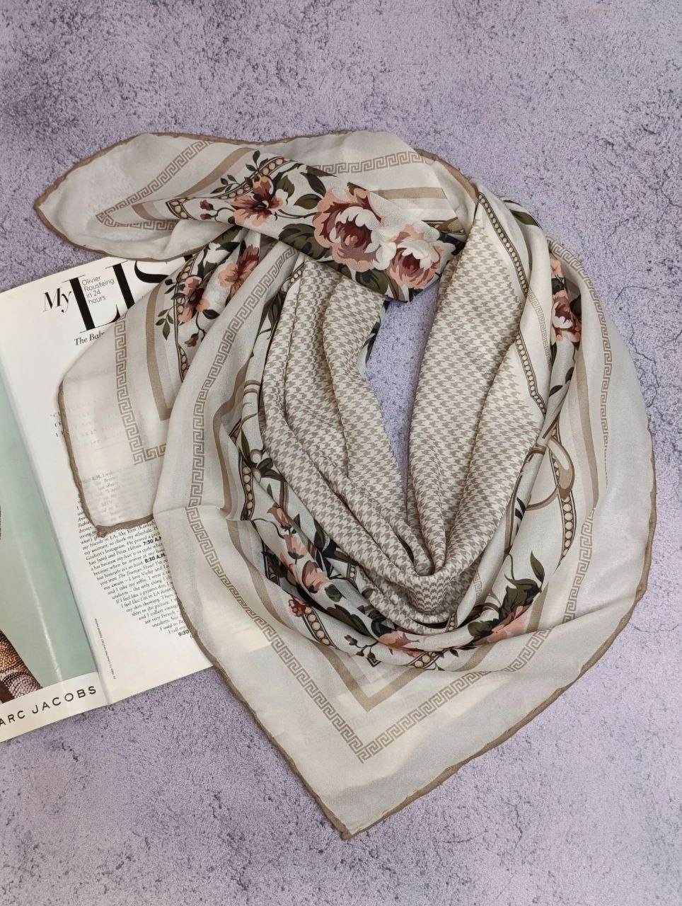 روسری حریر دستدوز بسته8رنگی کد r60 (عمده)
