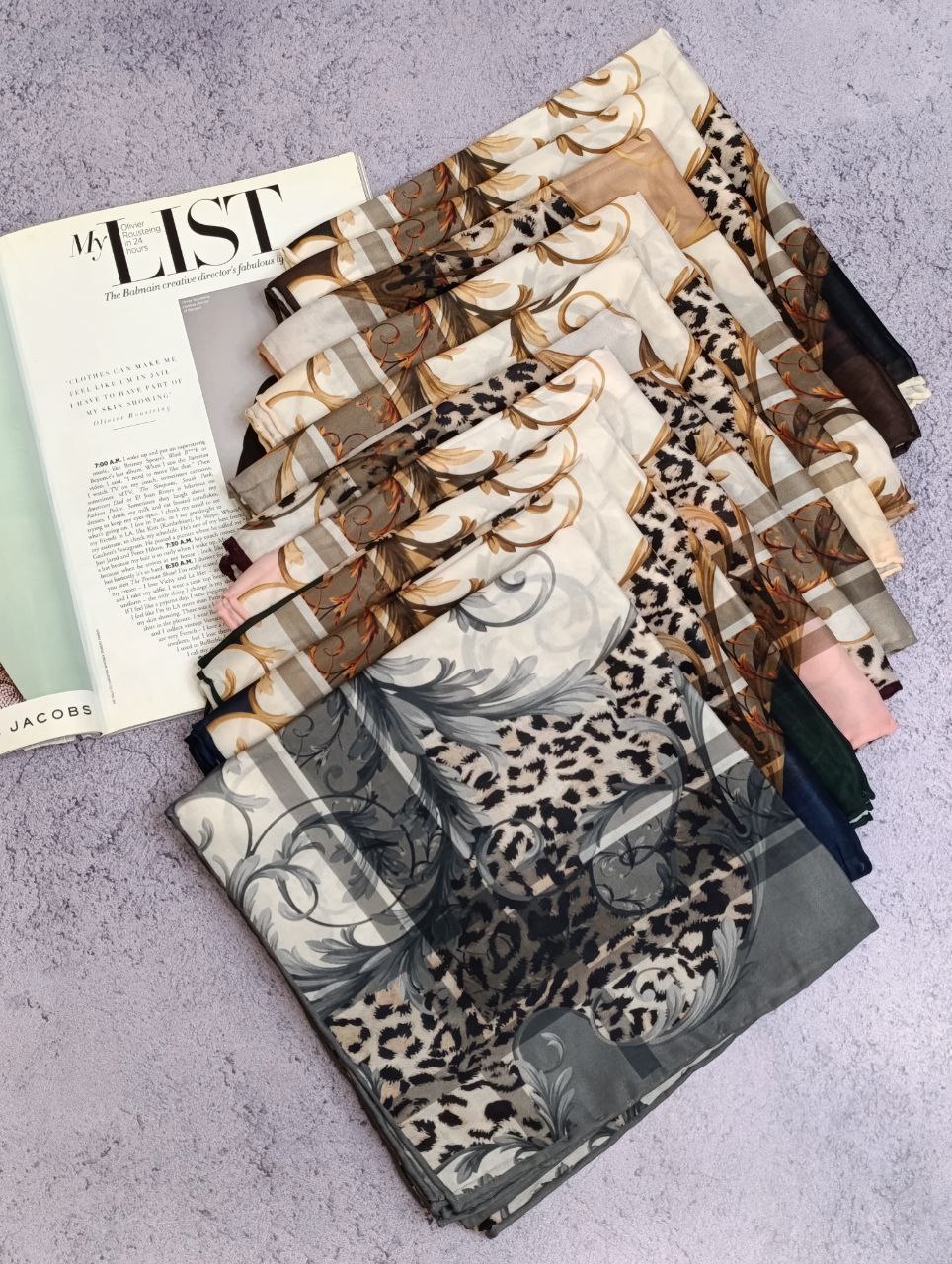 روسری حریر دستدوز بسته10رنگی کد r61 (عمده)
