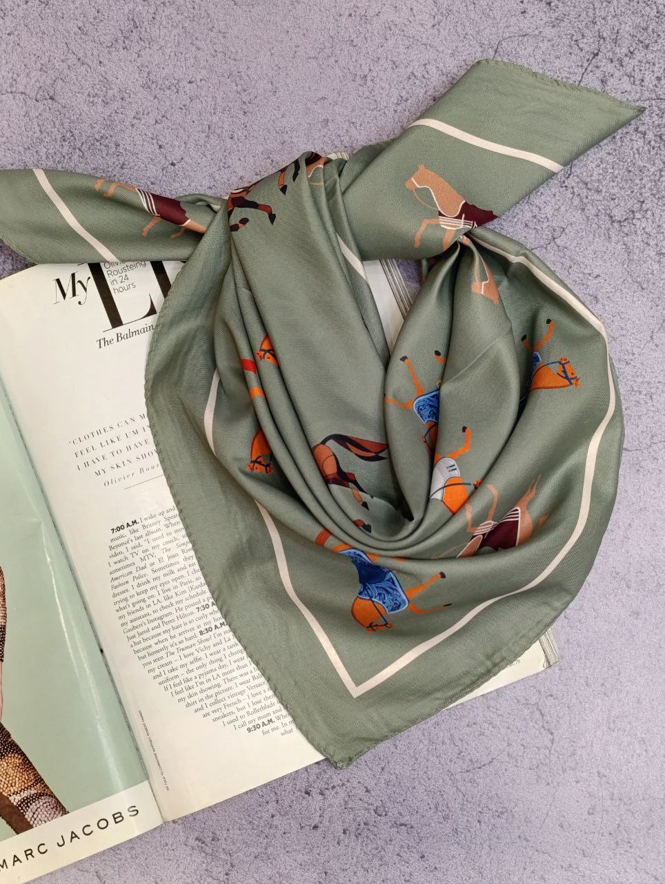 مینی اسکارف ابریشم توییل بسته6رنگی کد mt23 (عمده)
