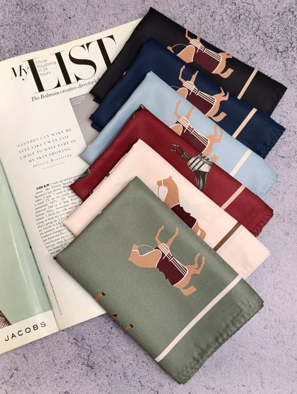 مینی اسکارف ابریشم توییل بسته6رنگی کد mt23 (عمده)
