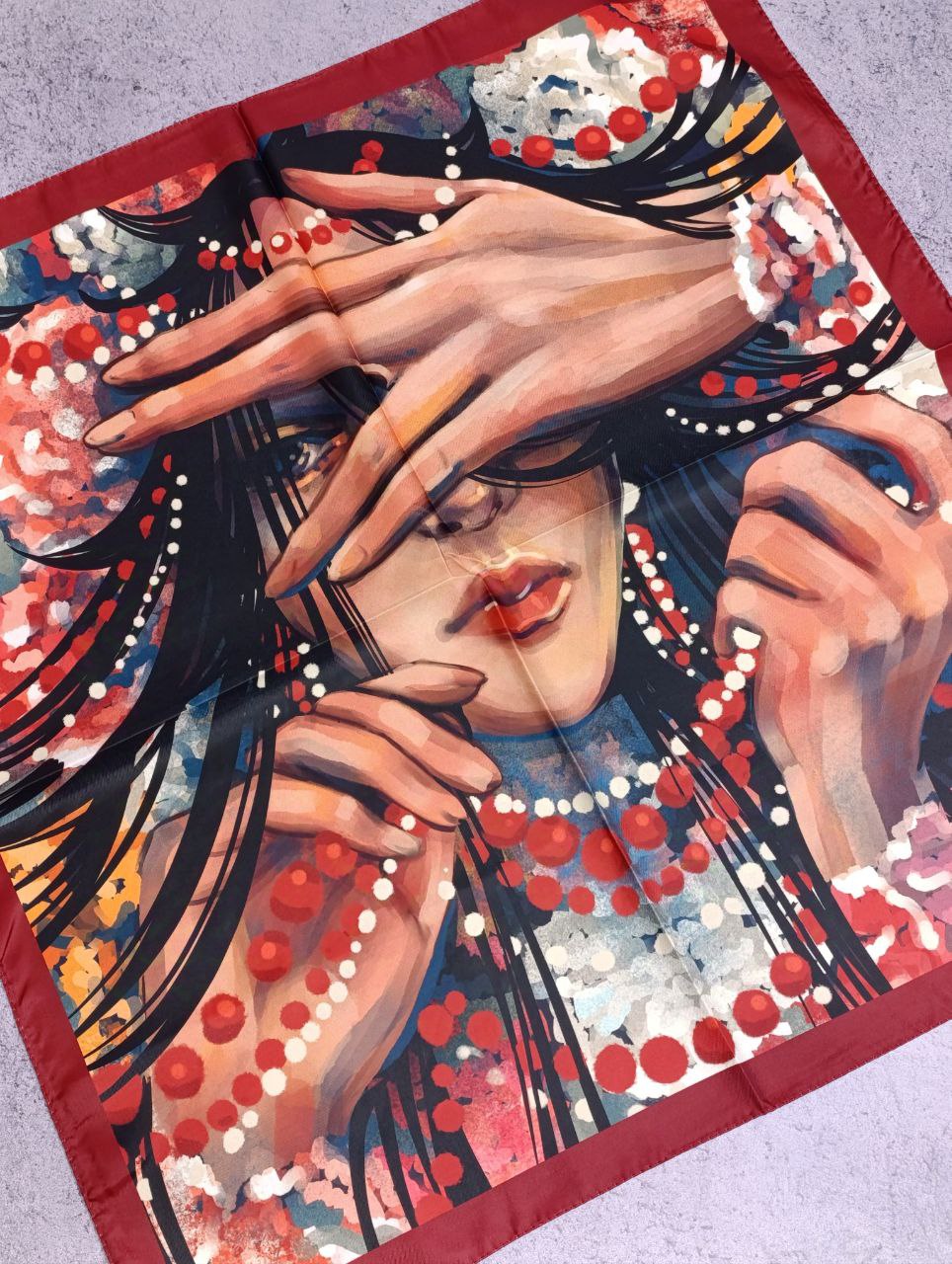 مینی اسکارف ابریشم توییل طرحای انتزاعی بسته8طرحی کد mt25 (عمده)
