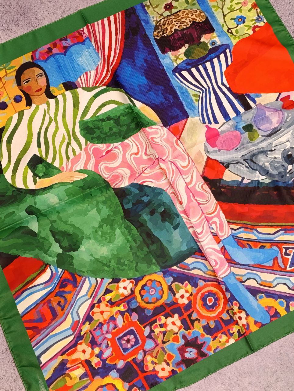 مینی اسکارف ابریشم توییل طرحای انتزاعی بسته8طرحی کد mt25 (عمده)
