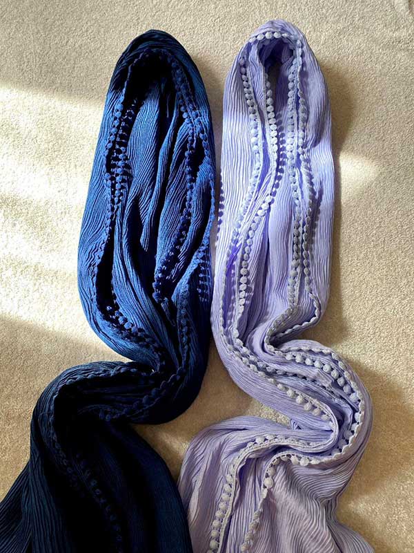 شال پلیسه دورعدسی بسته10رنگی کد ps36 (عمده)
