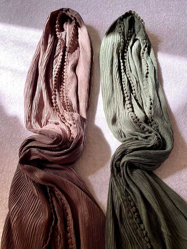 شال پلیسه دورعدسی بسته10رنگی کد ps36 (عمده)
