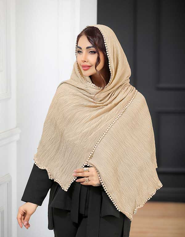 شال پلیسه دورعدسی بسته10رنگی کد ps36 (عمده)
