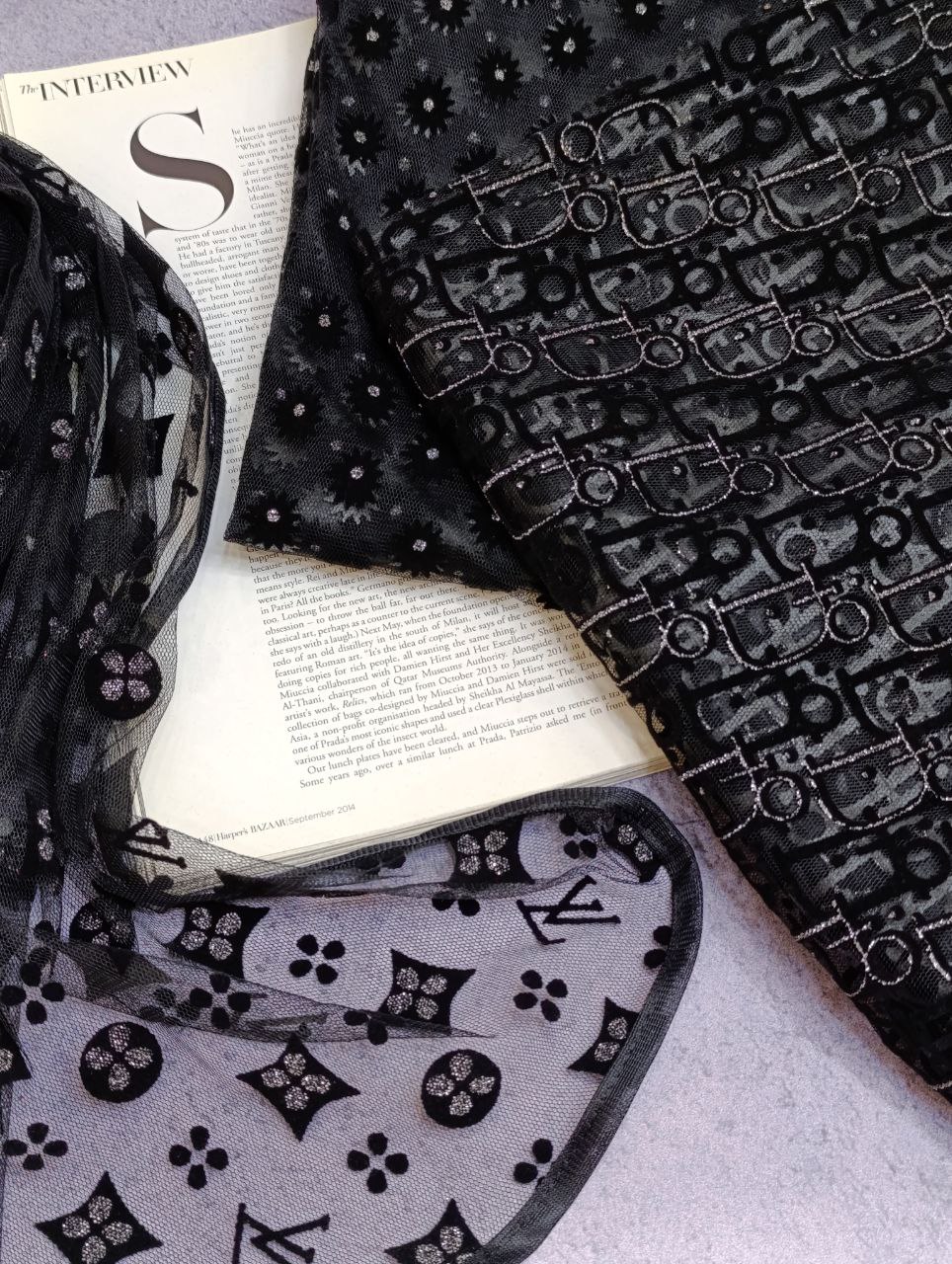 شال توری اکلیلی وارداتی بسته3طرحی کد sm35 (عمده)
