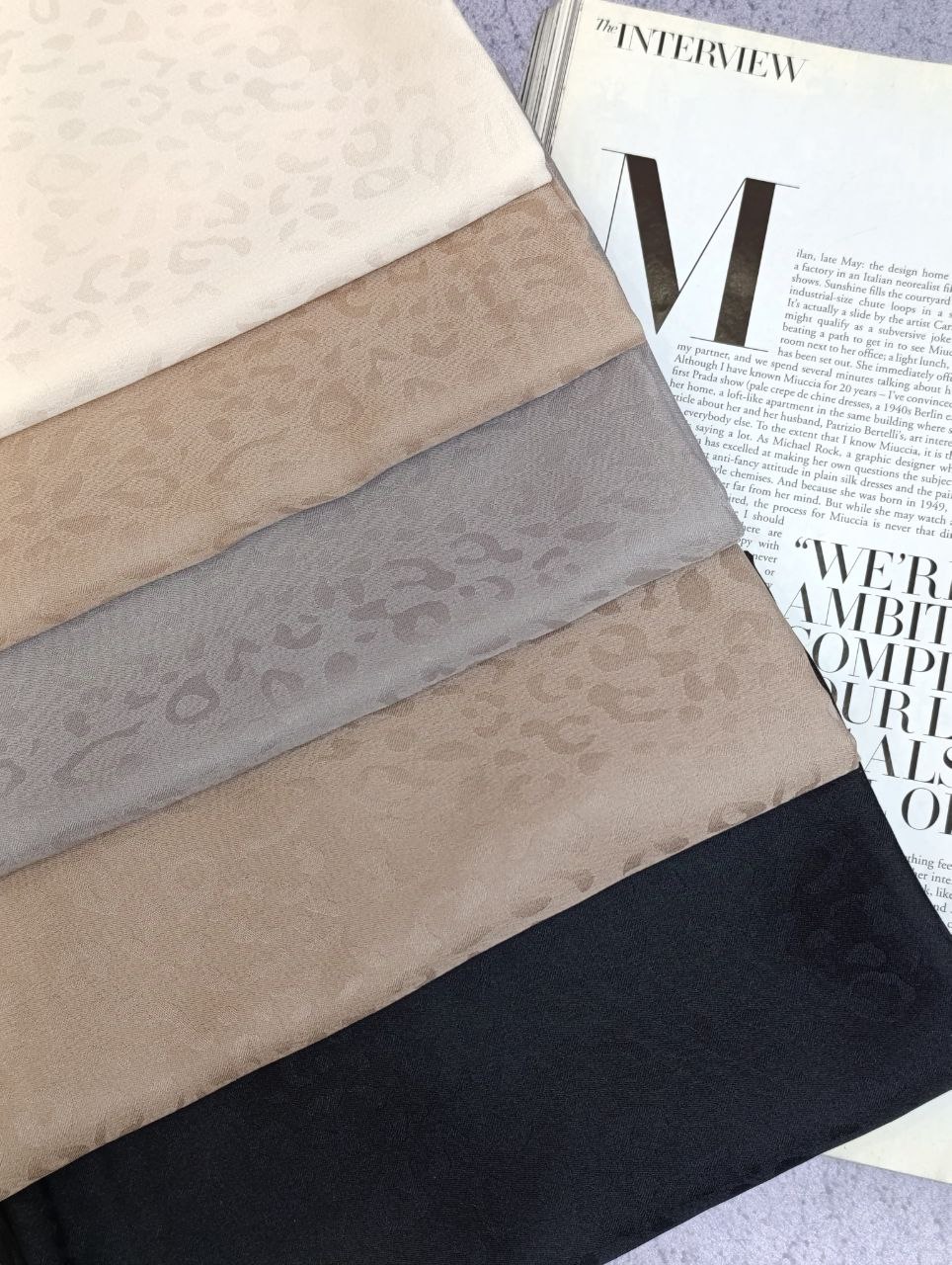 روسری ابریشم ترک طرح پلنگی بسته11رنگی  کد rm11 (عمده)
