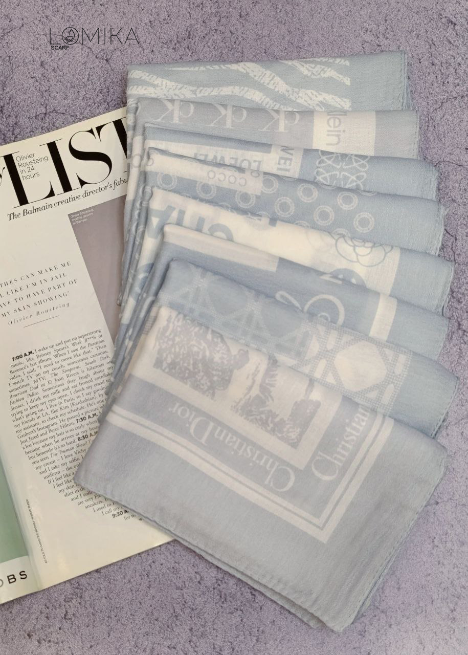 مینی اسکارف پک ابی بسته8طرحی کد mt26 (عمده)
