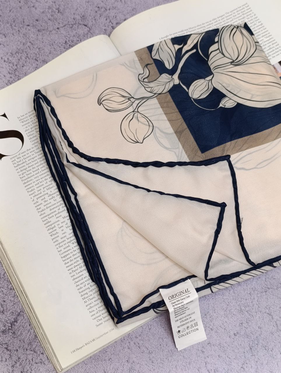 روسری حریر دستدوز بسته6رنگی کد r63 (عمده)
