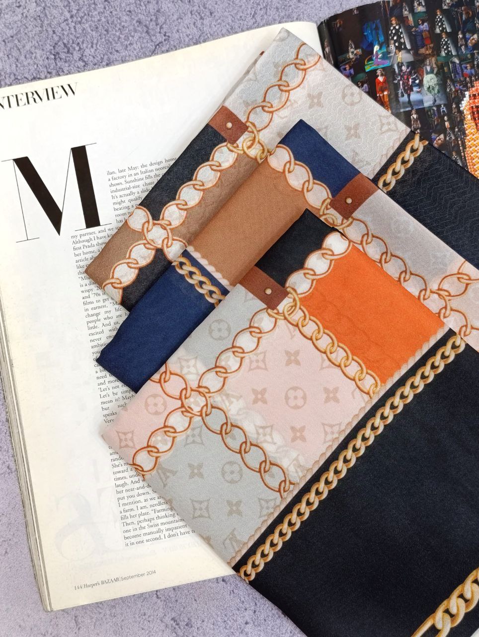 روسری حریر دستدوز بسته3رنگی کد r65 (عمده)
