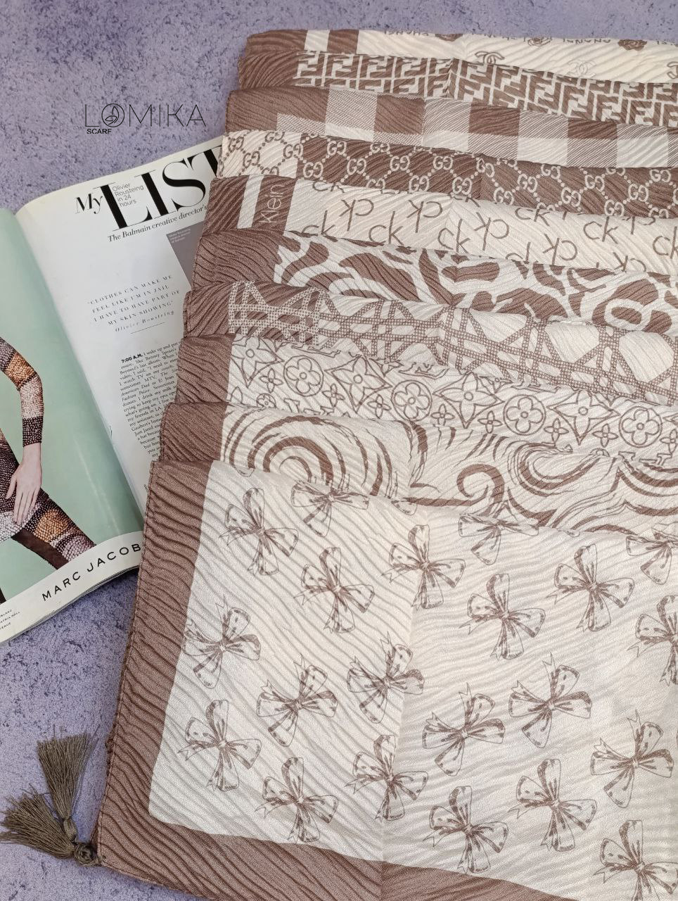 شال پلیسه پک کرم بسته10طرحی کد sp41 (عمده)
