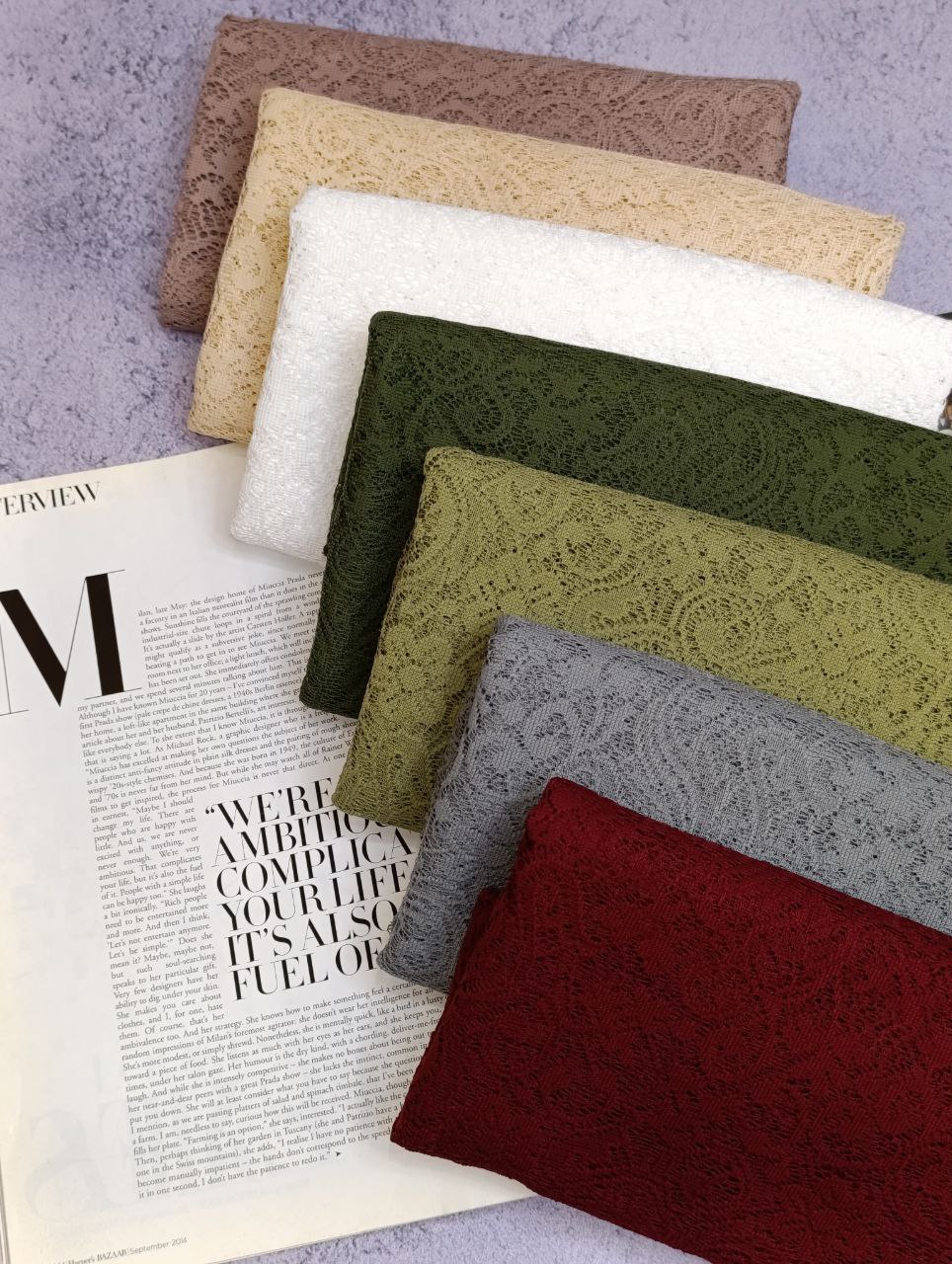 شال توری ترمه بسته7رنگی کد sm42 (عمده)
