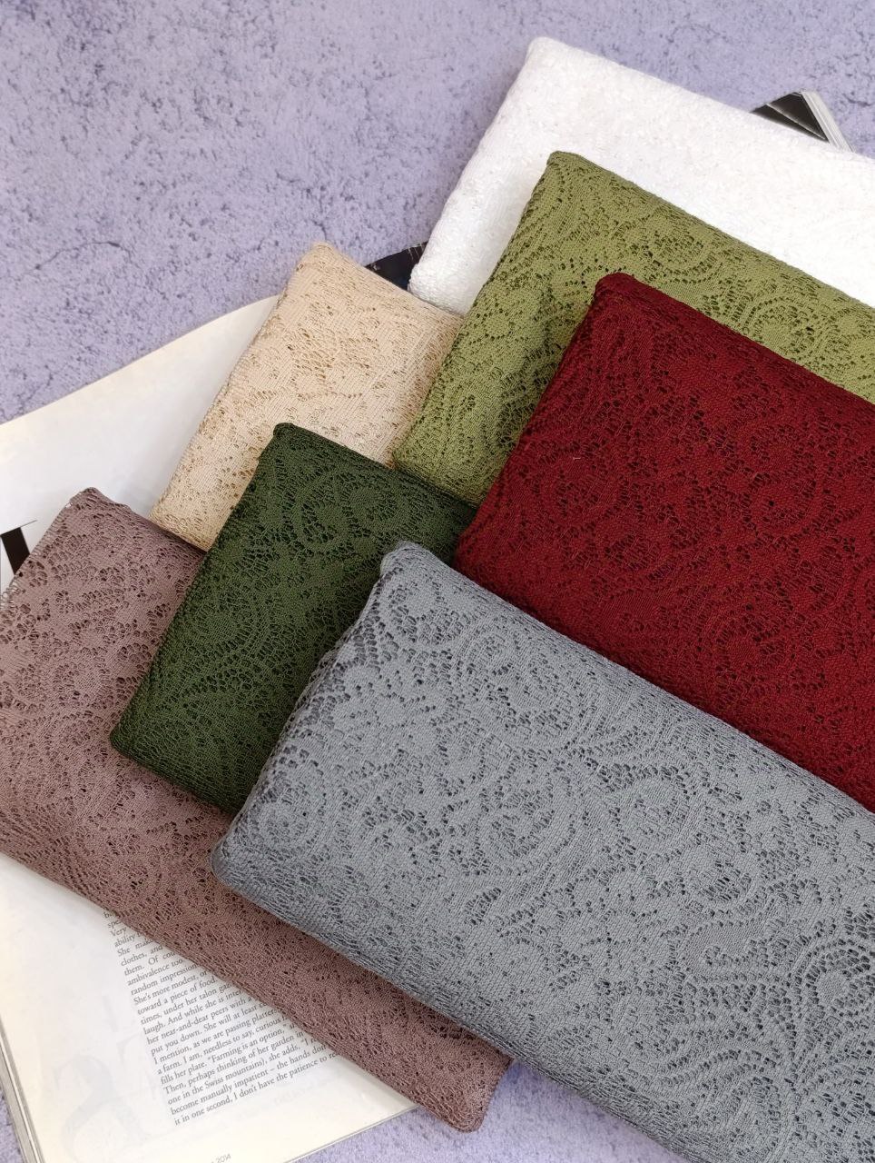 شال توری ترمه بسته7رنگی کد sm42 (عمده)
