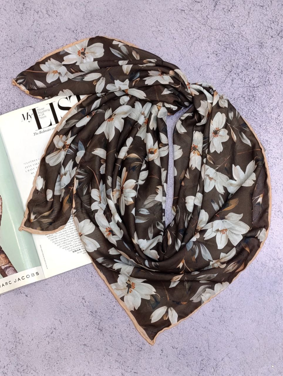 روسری حریر دستدوز بسته8رنگی کد r71 (عمده)
