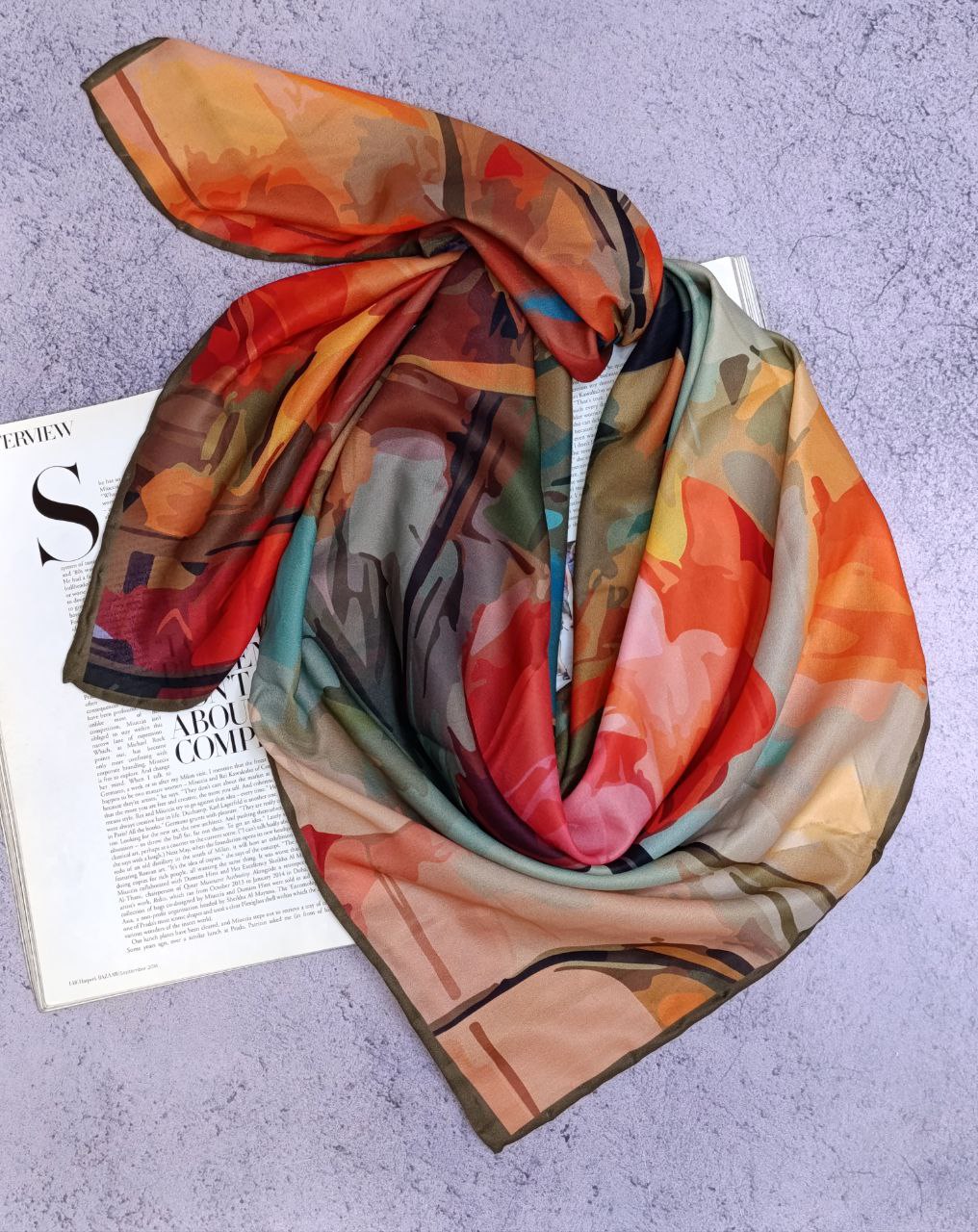 روسری حریر ابرنگی دستدوز بسته8طرحی کد r72 (عمده)
