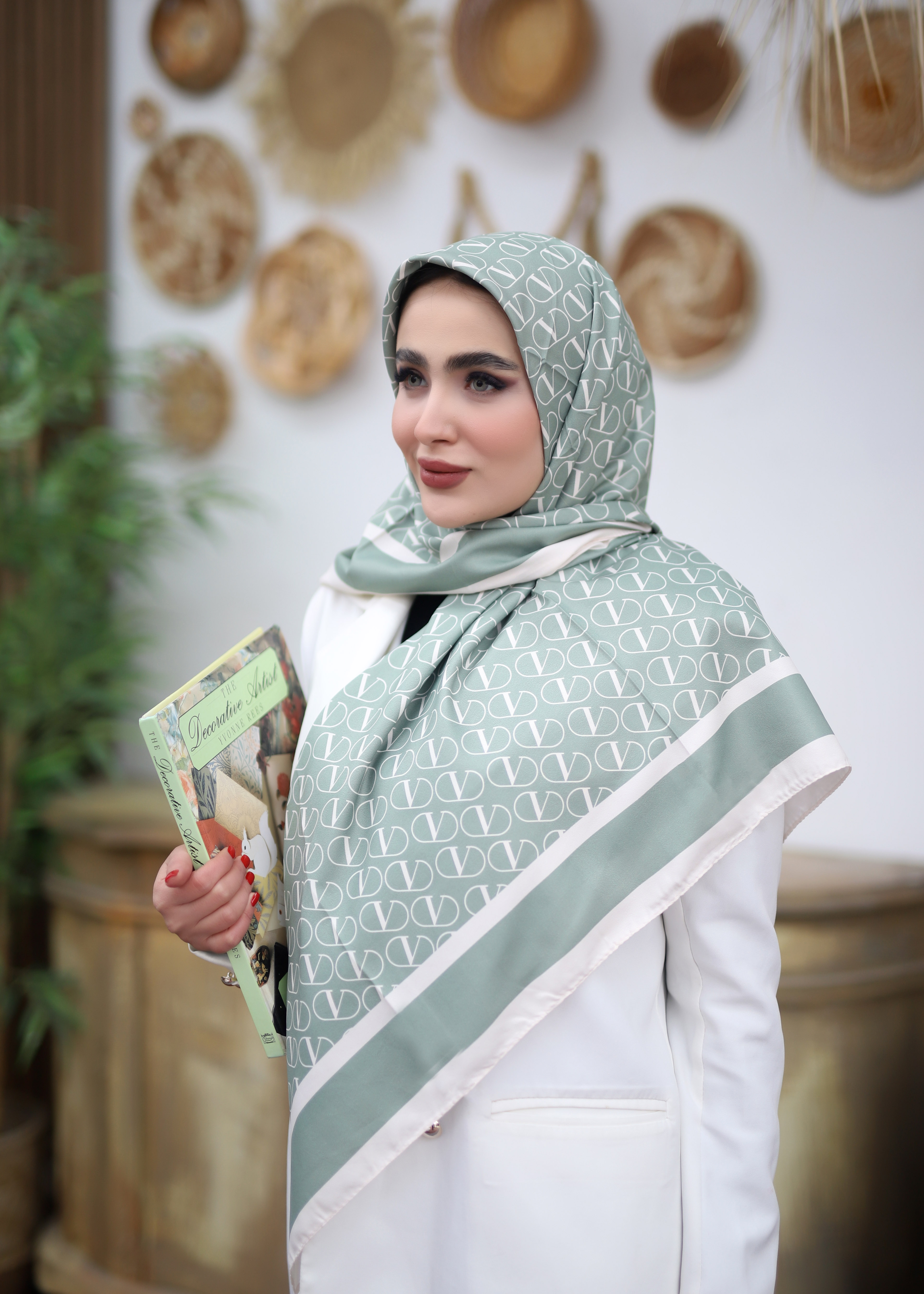 روسری ابریشم توییل پک سبز پاستیلی بسته6طرحی کد r76 (عمده)
