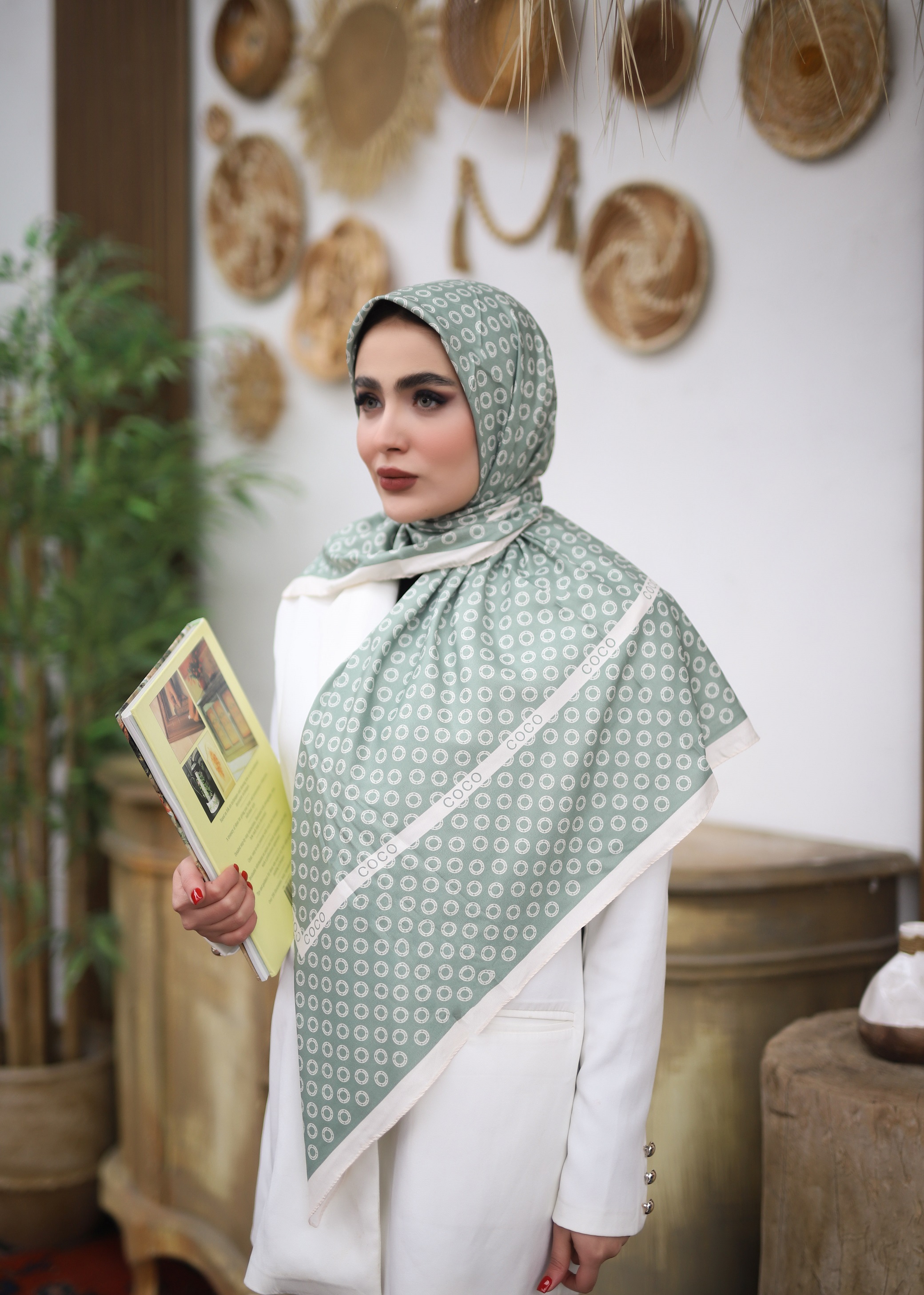 روسری ابریشم توییل پک سبز پاستیلی بسته6طرحی کد r76 (عمده)
