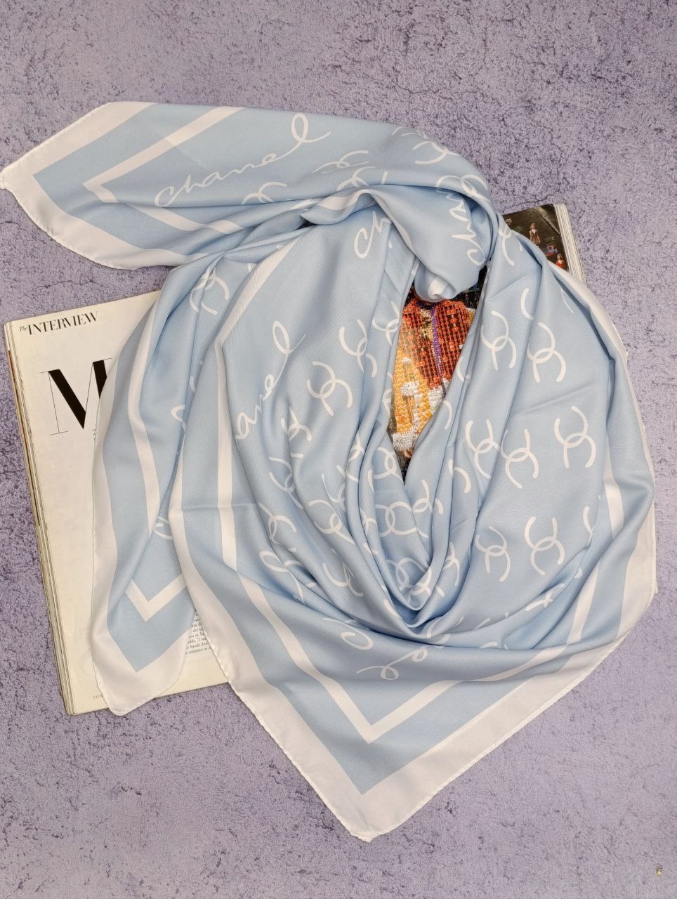 روسری ابریشم توییل پک ابی روشن بسته6طرحی کد r77 (عمده)
