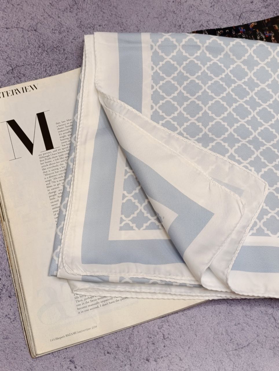 روسری ابریشم توییل پک ابی روشن بسته6طرحی کد r77 (عمده)
