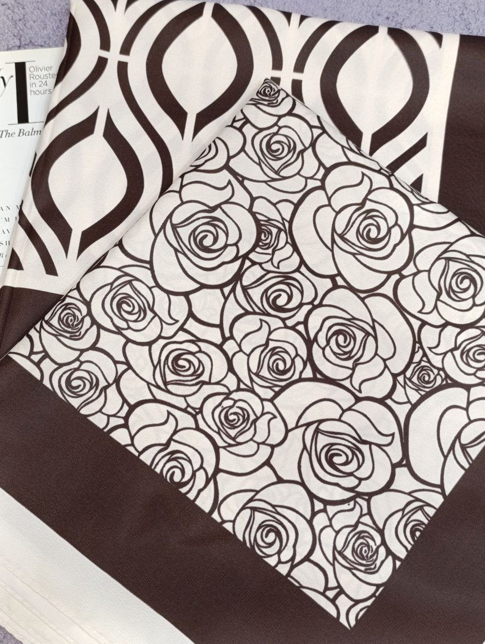 روسری ابریشم توییل پک موکا رنگ سال بسته6طرحی کد r80 (عمده)
