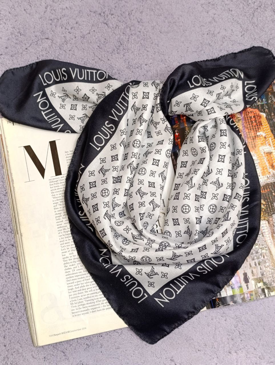 مینی اسکارف پک سفید مشکی بسته10طرحی کد mt28 (عمده)
