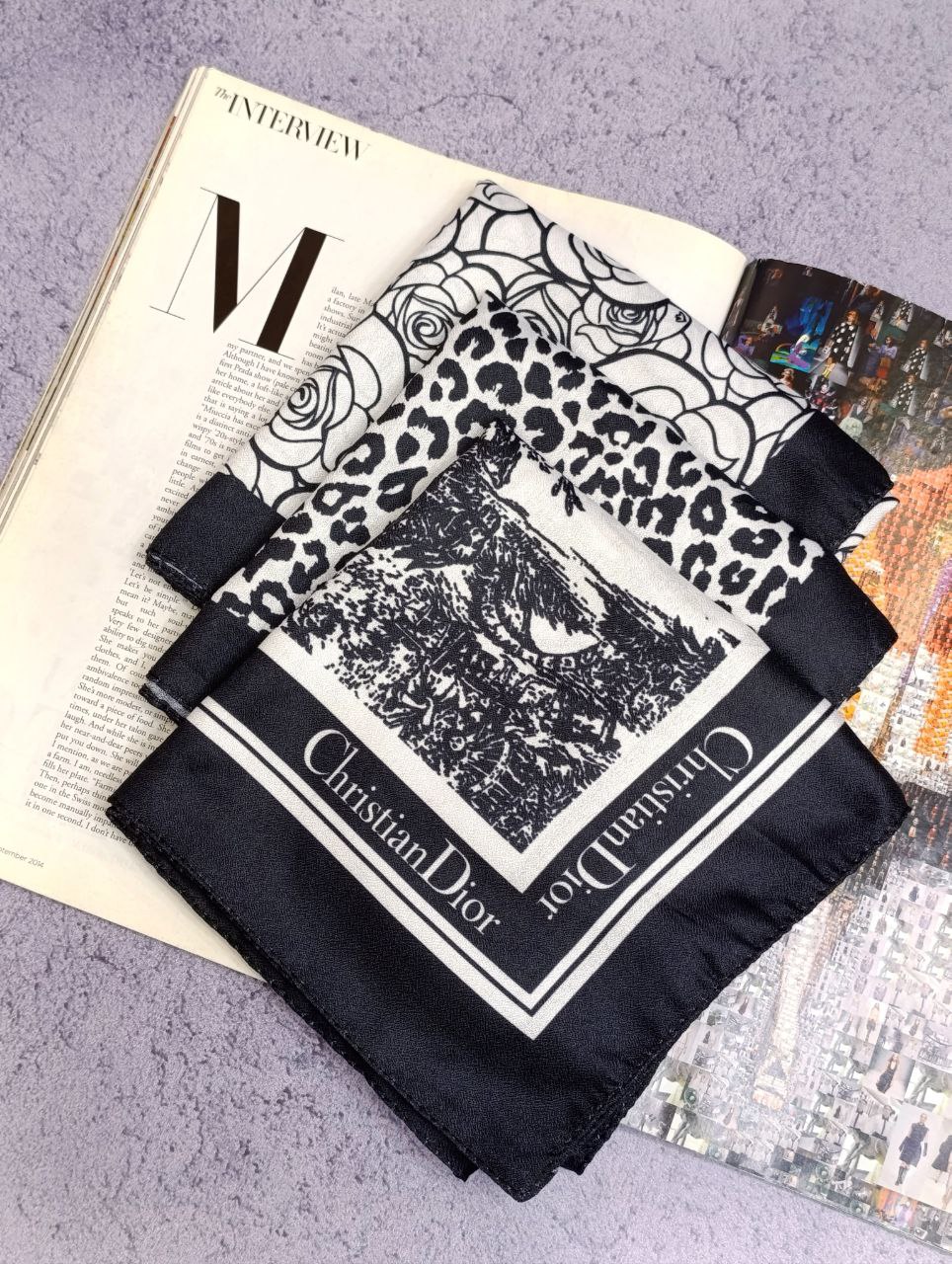 مینی اسکارف پک سفید مشکی بسته10طرحی کد mt28 (عمده)
