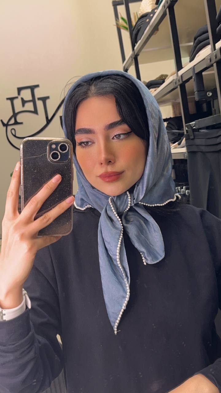 مینی اسکارف کوپرا دورمروارید بسته9رنگی کد mm7 (عمده)
