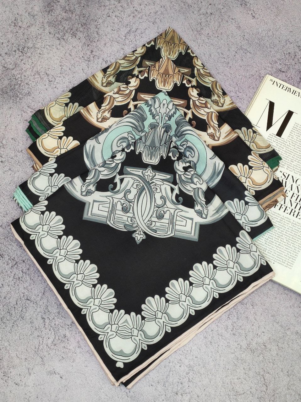 روسری حریر بسته4رنگی کد r14 (عمده)
