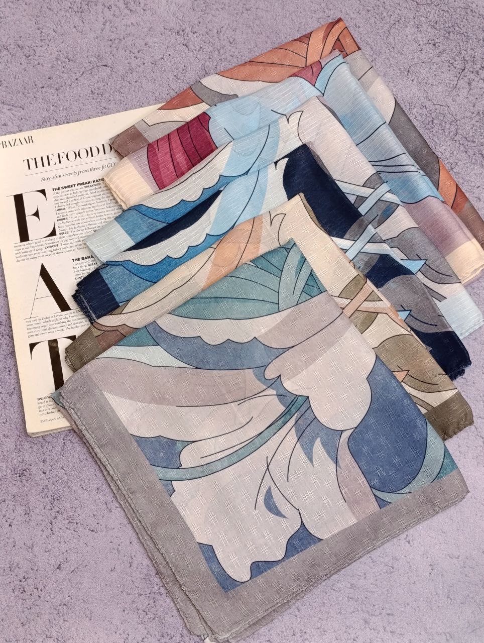 روسری حریرگارزا بسته6رنگی کد r81 (عمده)
