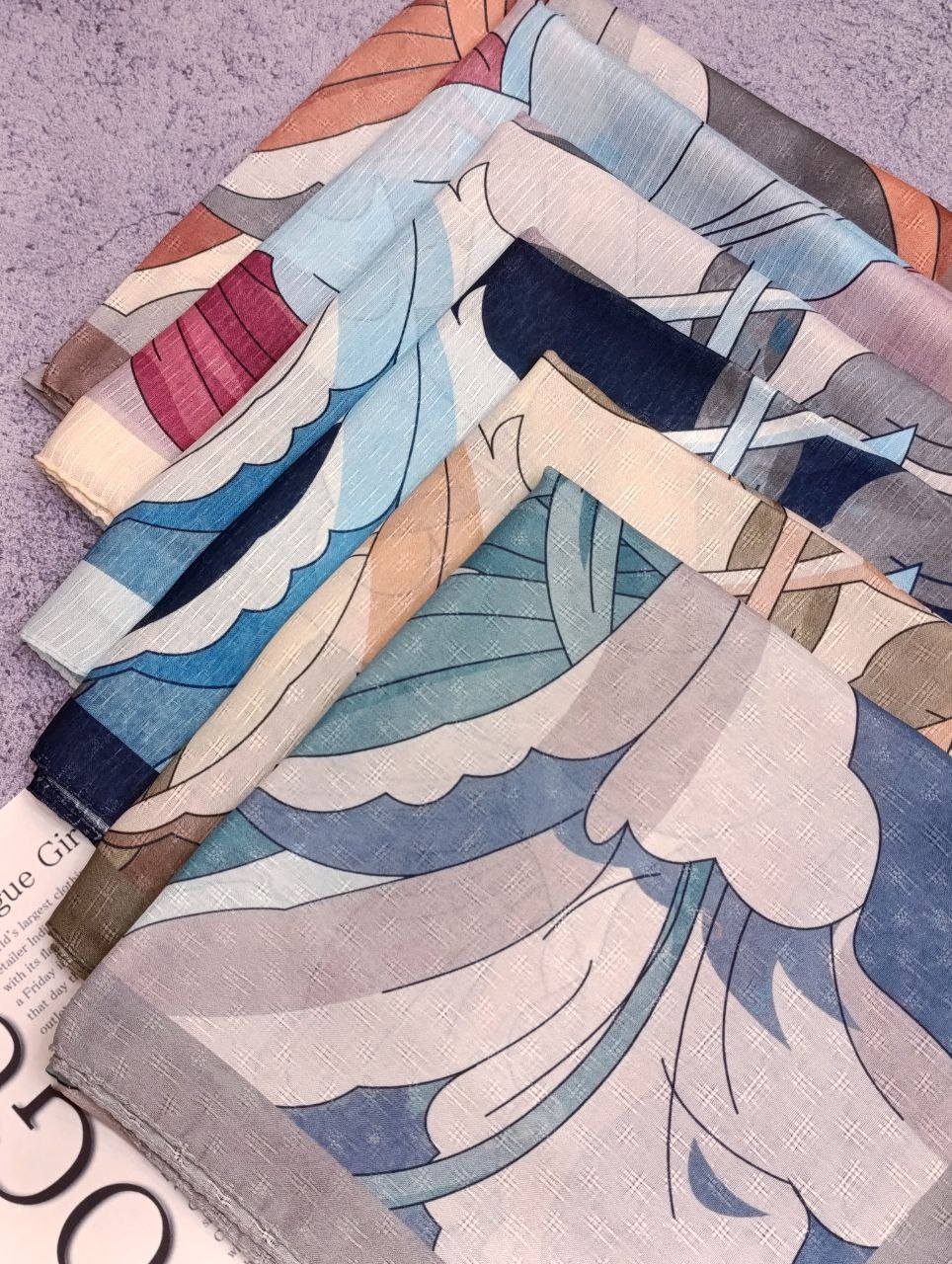 روسری حریرگارزا بسته6رنگی کد r81 (عمده)
